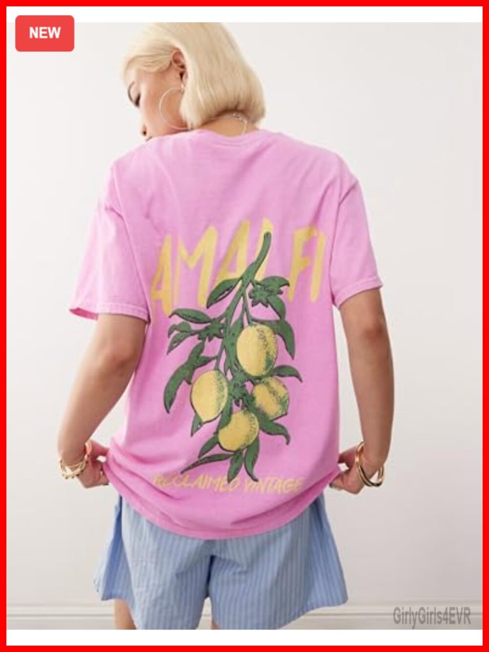 Womens Oversized Graphic T-Shirt Summer Cute Floral Fruit Short Sleeve - Picture 5 of 5